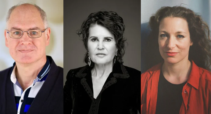 Die drei Hauptpersonen an der literarischen Soirée