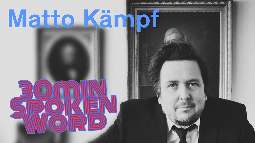 Ein Poster mit dem Profil von Matto Kämpf hinter den Worten «Spoken Word»