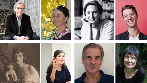 Porträts von den Gästen der literarischen Soiréen in der Villa Morillon 2024