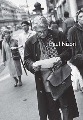 Photographie de Paul Nizon dans les rues de Paris et numéro de la revue.